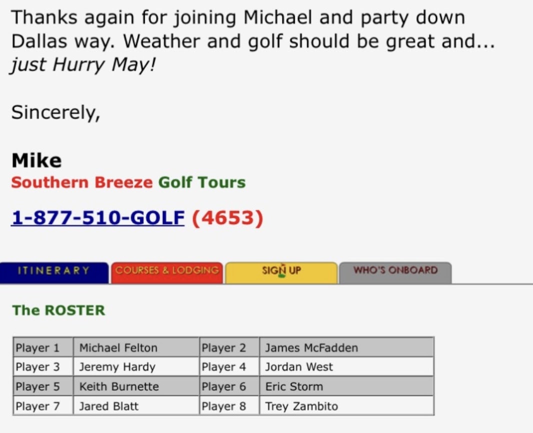 Screenshot of the booking roster featuring Keith Burnette