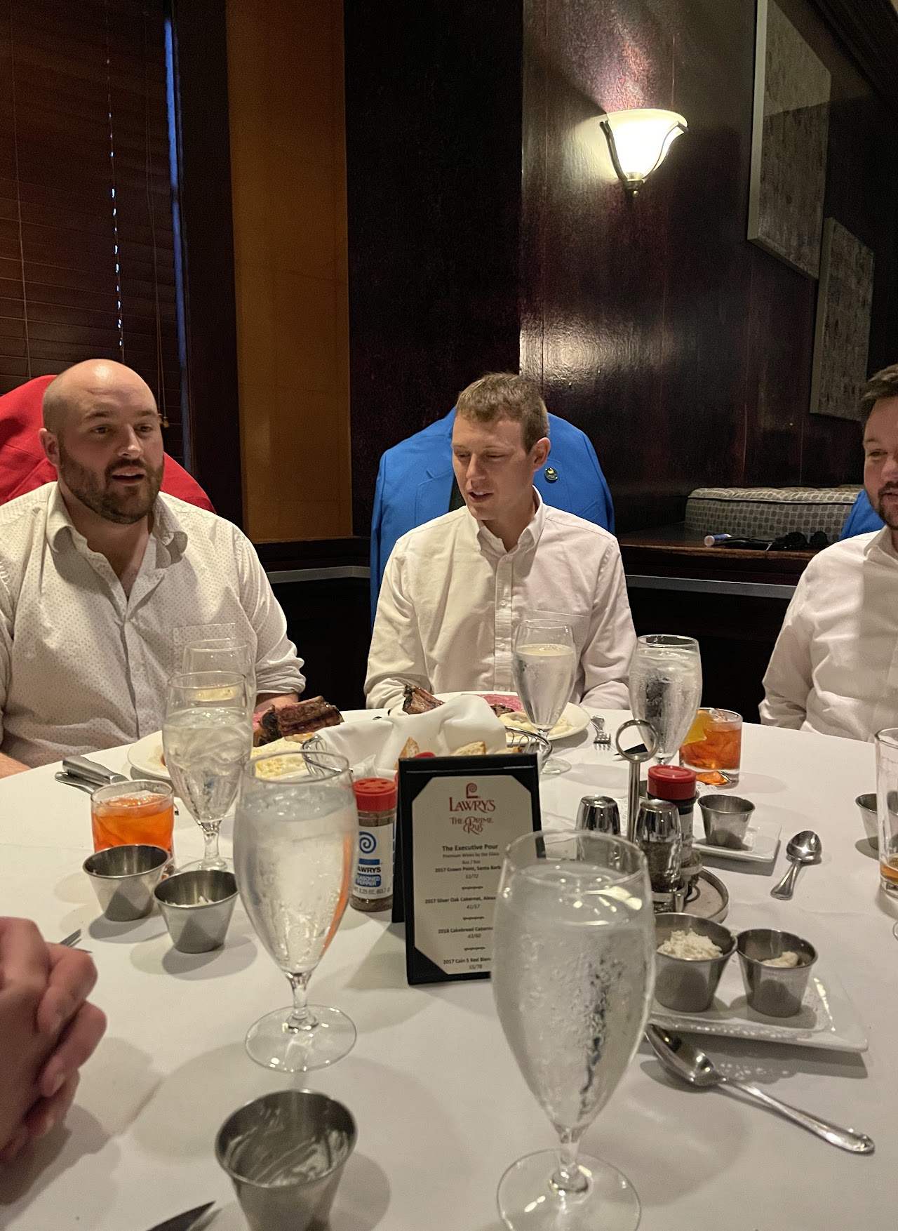 Dinner at Lawry's — the other side of the table