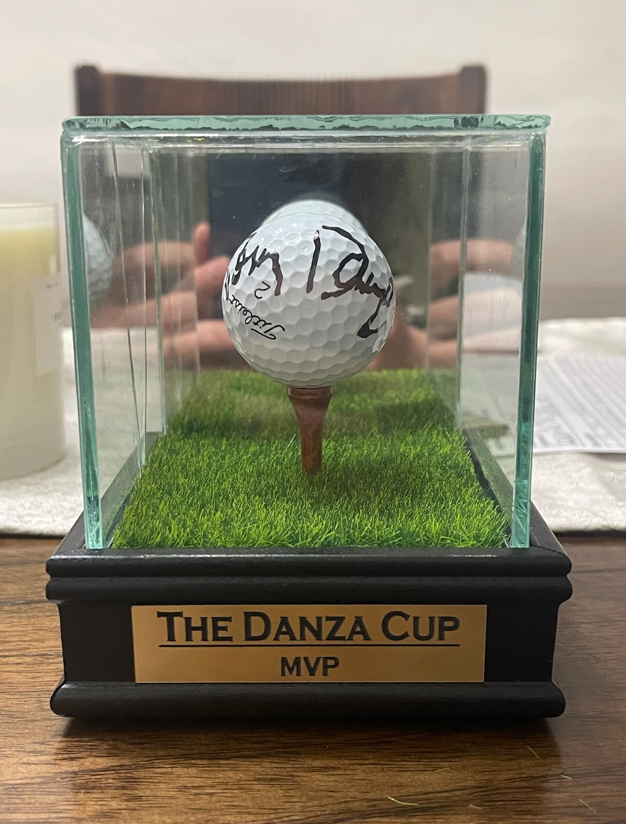 The MVP trophy in its new carrying case